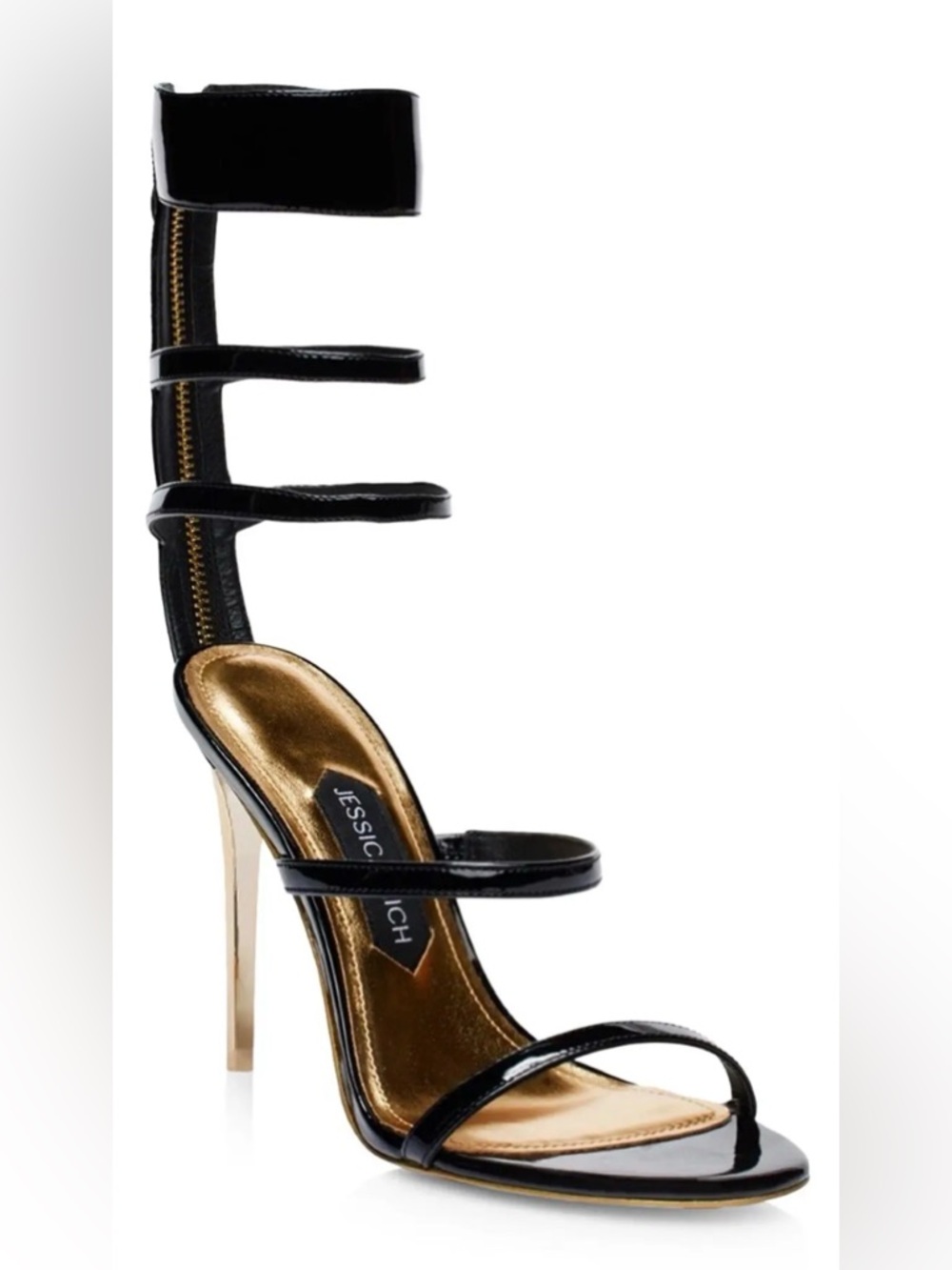 Jessica Rich Goddess Gladiator Inspired Patent Strappy High Heel Sandals